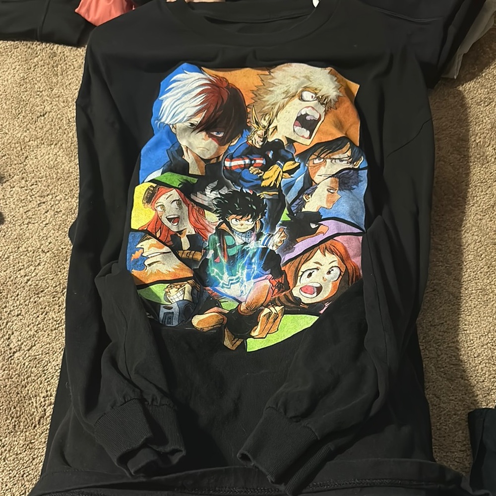 Anime Graphic Black Sweatshirt